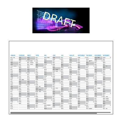 DIN A1 Calendar 2026 - 4/0 color - rewritable